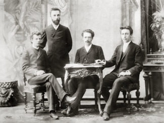 А. С. Аренский и его студенты: Лев Конюс, Никита Морозов и Сергей Рахманинов