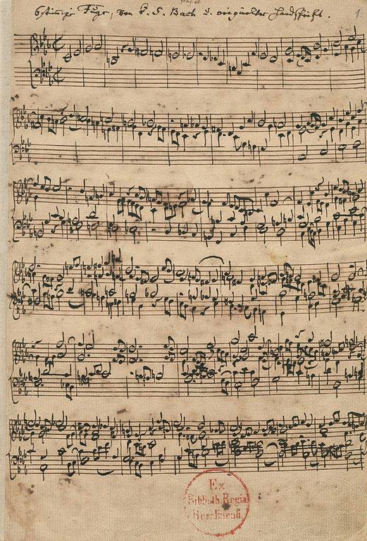 Иоганн Себастьян Бах. Автограф: начало шестиголосной фуги из "Das Musikalische Opfer", BWV 1079 Иоганн Себастьян Бах. Автограф: начало шестиголосной фуги из "Das Musikalische Opfer", BWV 1079