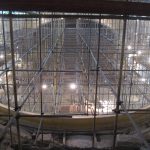 Большой зал МГК во воемя реставрации, вид из амфитеатра. Фото - bzk.mosconsv.ru