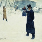 Дуэль Онегина и Ленского. Картина И. Е. Репина.