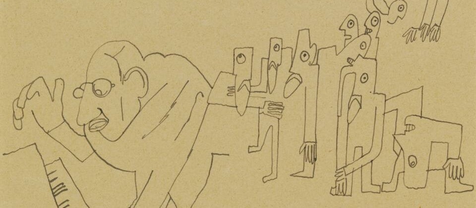 Стравинский сочиняет «Весну священную». Рисунок Жана Кокто
