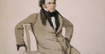 Франц Шуберт. Акварель - Вильгельм Август Ридер, 1825