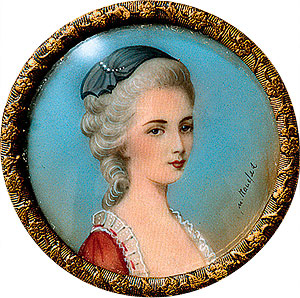 Констанца Моцарт, урожденная Вебер. Миниатюра 1782 года