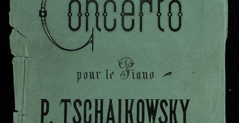 Обложка издания партитуры Концерта №1 для фортепиано с оркестром из личной библиотеки Чайковского