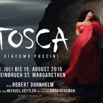 Афиша оперы Пуччини Тоска на фестивале в Санкт-Маргаретене
