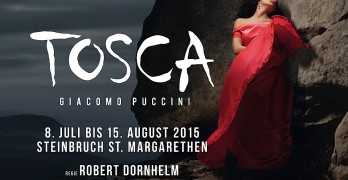 Афиша оперы Пуччини Тоска на фестивале в Санкт-Маргаретене