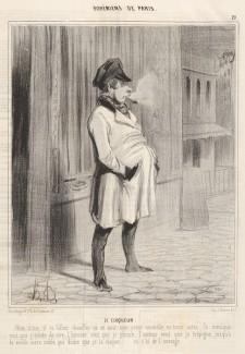 Оноре Домье, "Клакер", гравюра из цикла "Парижская богема", 1842
