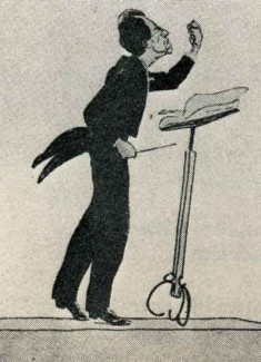 Густав Малер за дирижерским пультом, карикатура