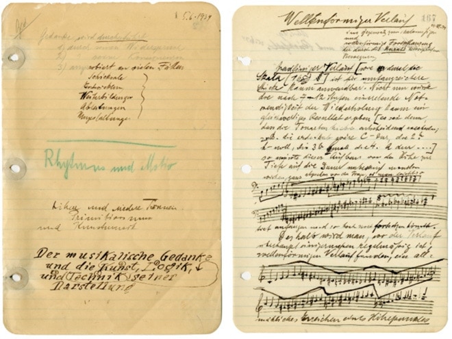 «Музыкальная мысль» Арнольда Шёнберга. Рукопись 1921–1926 годов. Used by permission of Belmont Music Publishers and the Arnold Schoenberg Center