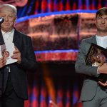 Композиторы Леонид Десятников и Илья Демуцкий во время церемонии вручения премии «Золотая маска», 2016. Фото - Юрий мартьянов