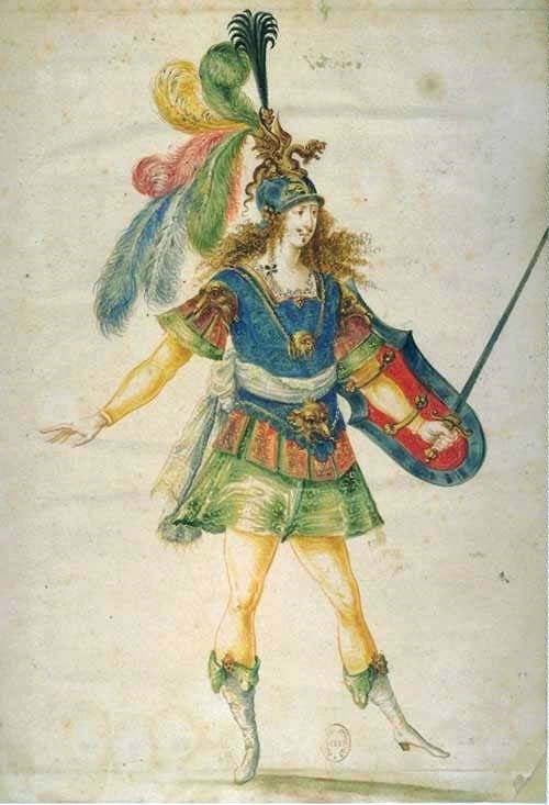 Костюм воина из «Королевского балета ночи». Эскиз Анри де Жиссе, 1653 год. Фото - Wikimedia Commons