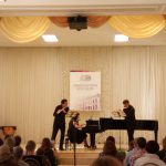 Виктор Хотулев (флейта), Сергей Журавель(флейта) и Марина Окуневич (фортепиано)