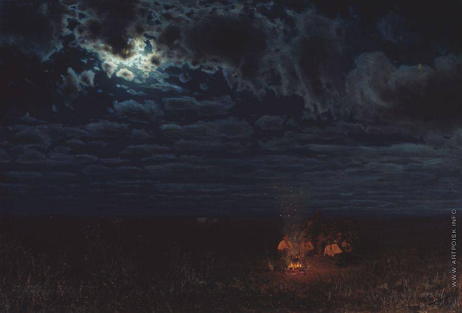 Н. А. Сергеев. "Ночью в степи", 1889