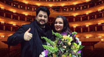 Анна Нетребко и Юсиф Эйвазов на сцене Большого театра. Фото - Эрик Шахназарян
