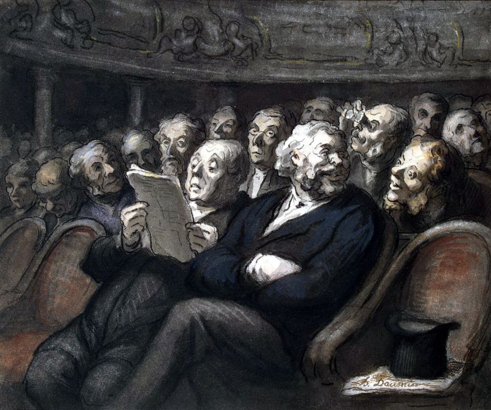 Оноре Домье. "Антракт в театре", 1864 год