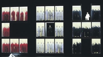 Диспозиция героев по диагонали: Саломея, Иоканаан, Ирод. Фото - Наташа Разина/Мариинский театр