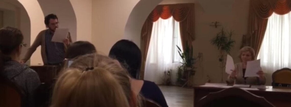 Даниил Пильчин и Фарида Кульмухаметова в аудитории МГК