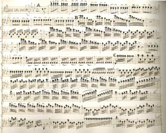 Манускрипт А. Вивальди "L'Inverno", 1 часть Allegro non molto