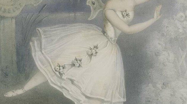 Карлотта Гризи в роли Жизели, литография, 1841 год