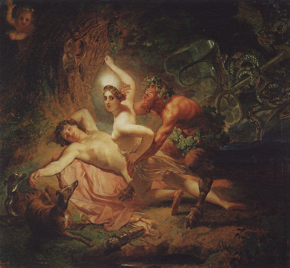 Карл Павлович Брюллов - "Диана, Эндимион и Сатир", 1849 год
