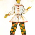 Александр Бенуа, эскиз костюма Петрушки для балета Стравинского «Петрушка», 1911 год