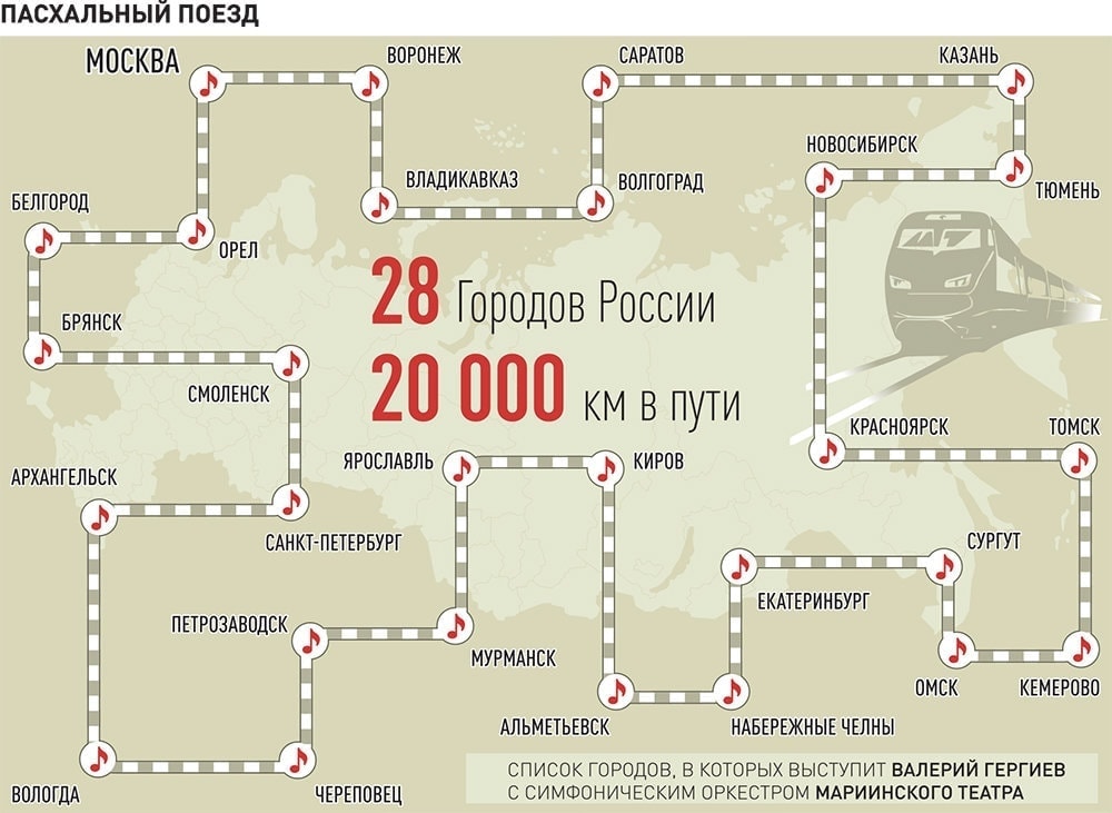 Маршрут Пасхального фестиваля. Инфографика "РГ" - Антон Переплетчиков / Сусанна Альперина