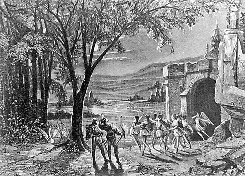 Сцена из балета П. И. Чайковского "Лебединое озеро", 1877 год. Большой театр, постановка Мариуса Петипа и Льва Иванова