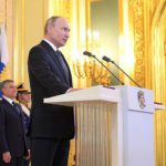 Владимир Путин в Кремле во время инаугурации 7 мая 2018