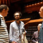 Участники Международного конкурса дирижеров имени Светланова Дмитрий Филатов и Фуад Ибрагимов и председатель жюри Александр Ведерников