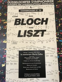 Афиша концерта Бориса Блоха в 1987 году в память о Марии Каллас