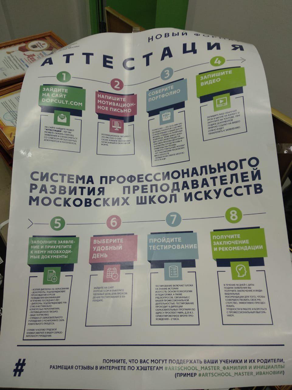 Информационная листовка о новом формате аттестации педагогов и концертмейстеров ДШИ