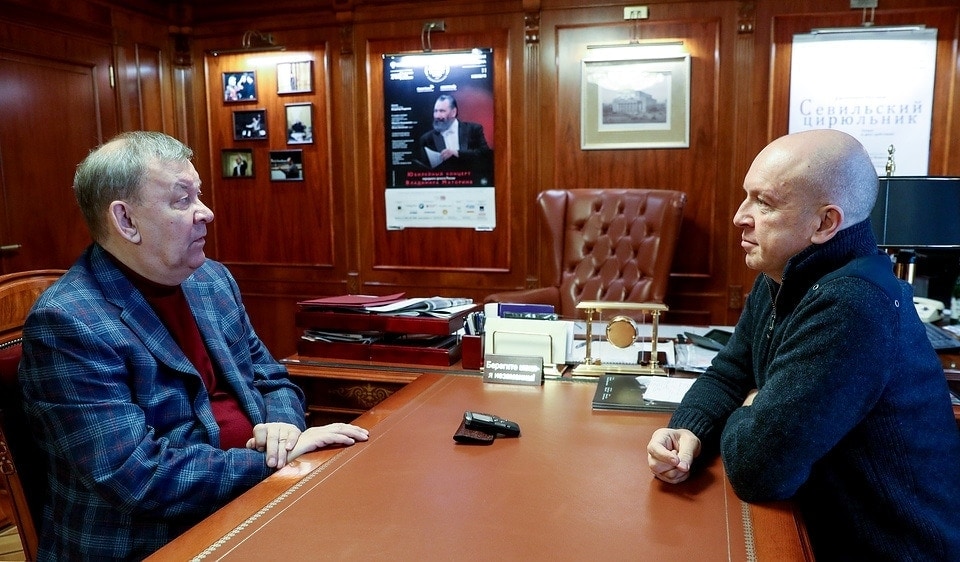 Владимир Урин с автором проекта "Первые лица" Андреем Ванденко. Фото - Вячеслав Прокофьев
