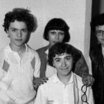 Евгений Кисин, Максим Венгеров и Вадим Репин с французского журналисткой. Июль 1987