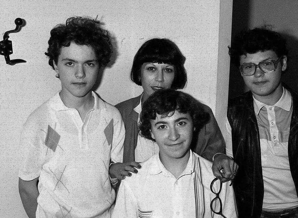 Евгений Кисин, Максим Венгеров и Вадим Репин с французского журналисткой. Июль 1987
