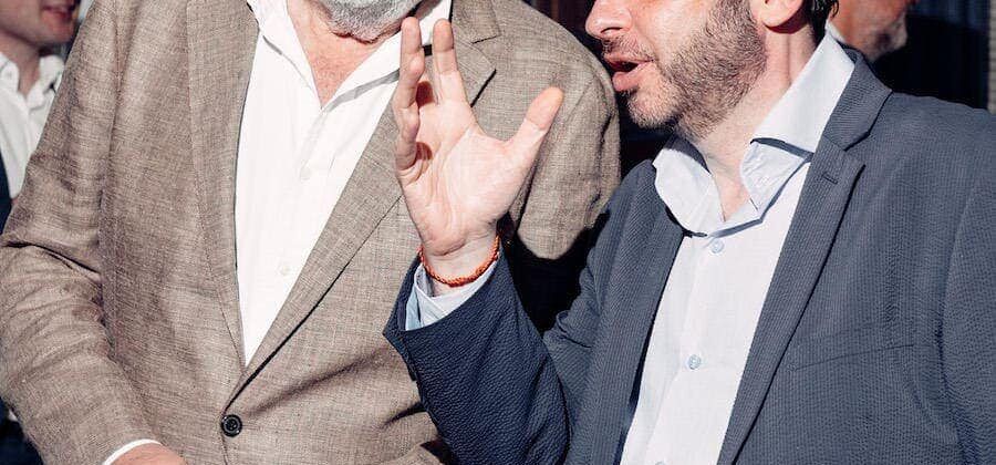 Глава Академии молодых музыкантов в Вербье и председатель жюри (скрипка) Конкурса имени Чайковского Мартин Энгстрем и генеральный директор и художественный руководитель театра «Геликон-опера» Дмитрий Бертман. Фото - Иван Пономаренко