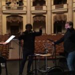 Екатерина Богачёва, Антон Лубченко и Алексей Костюк во время записи