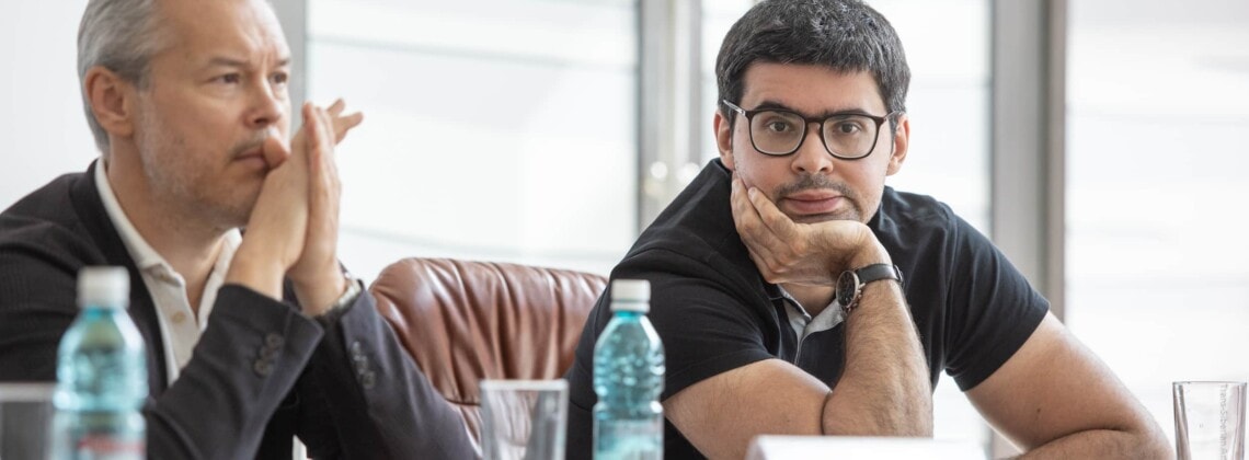 Вадим Репин и Валентин Урюпина на пресс-конференции. Фото - Александр Иванов