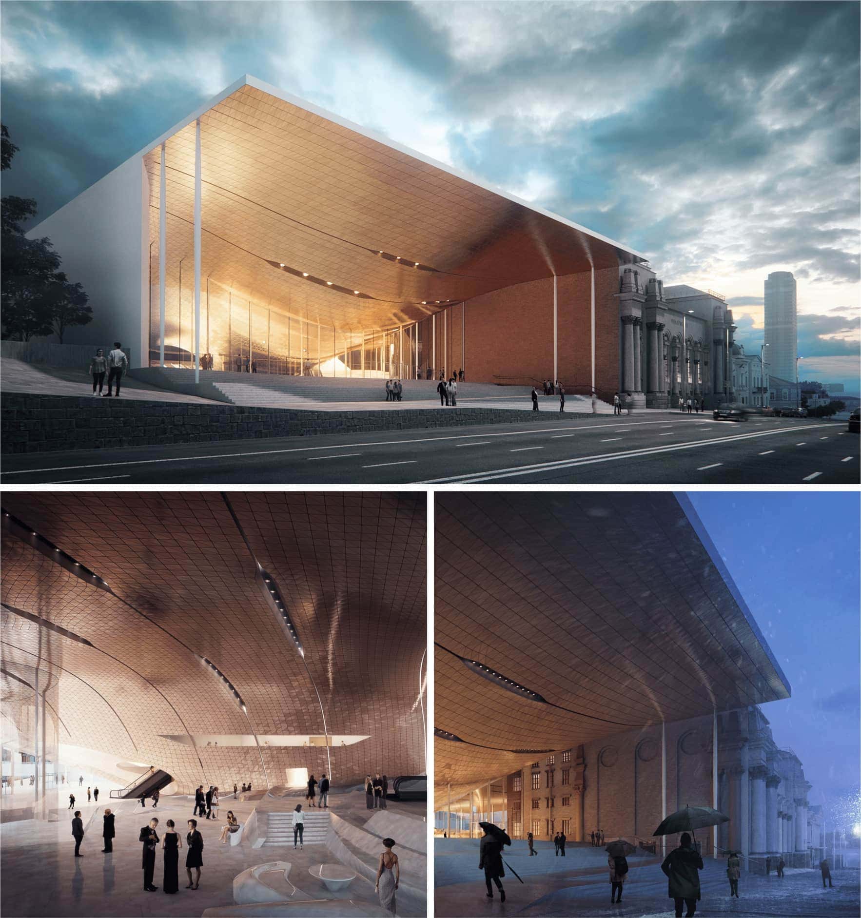 Концертный зал Свердловской филармонии в Екатеринбурге по проекту Zaha Hadid Architects