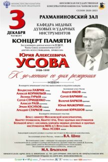 Концерт памяти профессора Усова пройдет в Московской консерватории