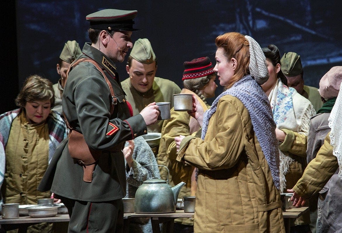 Сцена из спектакля "В шесть часов вечера после войны"