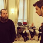 Композитор Сергей Ахунов и художественный руководитель и главный дирижер Минин-хора Тимофей Гольберг - на репетиции в Усадьбе Минин-хора