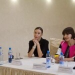 Кристина Кретова и Катерина Новикова на пресс-сонференции