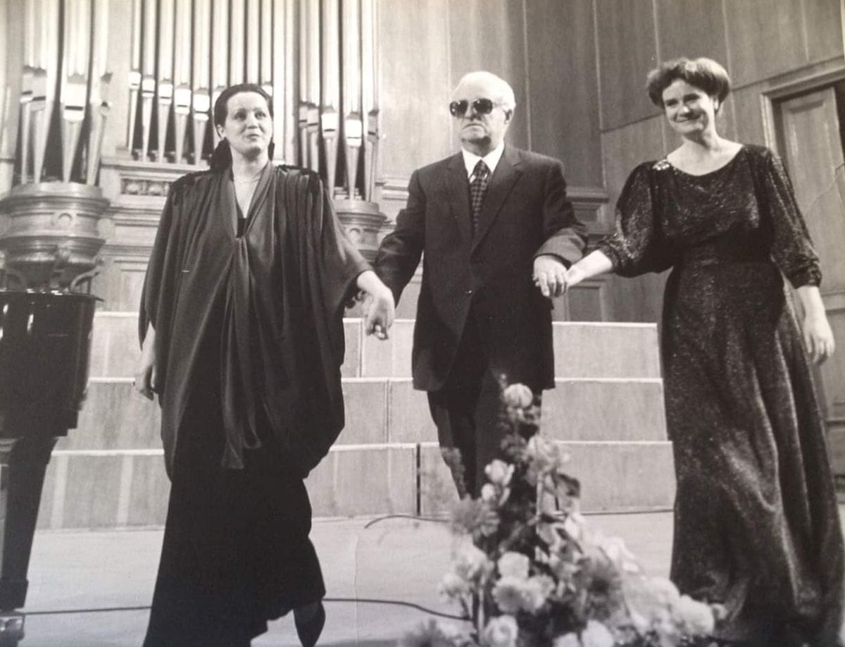 Нина Раутио, Георгий Свиридов и Елена Савельева. Большой зал Московской консерватории, 1990 год