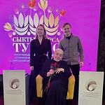 После мастер класса. Лариса Гергиева, министр культуры и архивного дела Коми Марина Бурмистрова, художественный руководитель театра Юрий Демидович